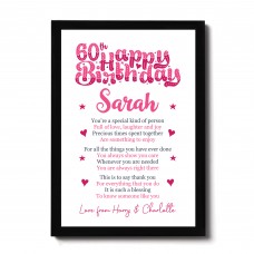 PERSONALISED 60th Birthday Gifts For Her Gift For Daughter Mum