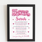 PERSONALISED 60th Birthday Gifts For Her Gift For Daughter Mum