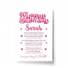 PERSONALISED 60th Birthday Gifts For Her Gift For Daughter A4
