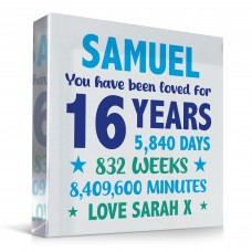 PERSONALISED 16th Birthday Gifts For Him Son Dad Brother Block