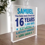 PERSONALISED 16th Birthday Gifts For Him Son Dad Brother Block
