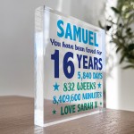 PERSONALISED 16th Birthday Gifts For Him Son Dad Brother Block
