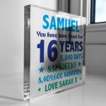 PERSONALISED 16th Birthday Gifts For Him Son Dad Brother Block