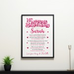 PERSONALISED 16th Birthday Gift For Her Gift For Daughter A3 PERSONALISED 16th Birthday Gift For Her Gift For Daughter A3