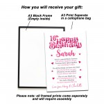 PERSONALISED 16th Birthday Gift For Her Gift For Daughter A3 PERSONALISED 16th Birthday Gift For Her Gift For Daughter A3