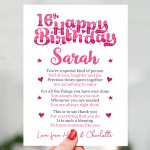 PERSONALISED 16th Birthday Gift For Her Gift For Daughter A3 PERSONALISED 16th Birthday Gift For Her Gift For Daughter A3