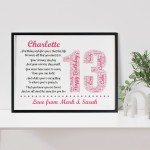 Personalised 13th Birthday Gift for Her Daughter A3 Framed Print