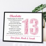 Personalised 13th Birthday Gift for Her Daughter A3 Framed Print
