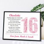 Personalised 18th Birthday Gift for Him Men Son A3 Framed Print