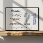 Personalised 21st Birthday Gifts for Him Men Son A3 Framed Print