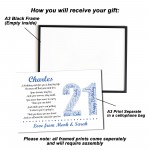 Personalised 21st Birthday Gifts for Him Men Son A3 Framed Print