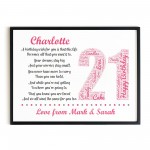 Personalised 21st Birthday Gift for Her Daughter A3 Framed Print