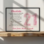 Personalised 21st Birthday Gift for Her Daughter A3 Framed Print