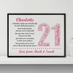 Personalised 21st Birthday Gift for Her Daughter A3 Framed Print
