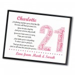 Personalised 21st Birthday Gift for Her Daughter A3 Framed Print