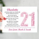 Personalised 21st Birthday Gift for Her Daughter A3 Framed Print