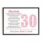 Personalised 30th Birthday Gift for Mum Daughter A3 Framed Print