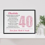 Personalised 40th Birthday Gift for Mum Auntie A3 Framed Print