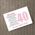 Personalised 40th Birthday Gifts for Her Mum Daughter A4 Print