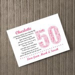 Personalised 50th Birthday Gifts for Her Women Mum A4 Print