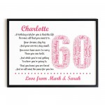 Personalised 60th Birthday Gift for Her Women Wife Mum Nan Nanny