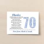 Personalised 70th Birthday Gift for Him Men Dad Grandad A4 Print