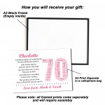 Personalised 70th Birthday Gift for Her Wife Mum A3 Framed Print