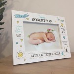 Personalised Baby Boy Photo Frame With Birth Details New Baby