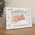 Personalised Baby Boy Photo Frame With Birth Details New Baby