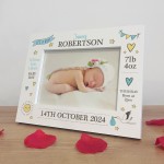 Personalised Baby Boy Photo Frame With Birth Details New Baby
