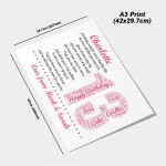 Personalised 13th Birthday Gifts for Her Women Daughter A3 Print