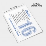 Personalised 16th Birthday Gift for Him Men Son Brother A3 Print