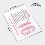 Personalised 16th Birthday Gifts for Her Girls Daughter A3 Print