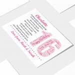 Personalised 16th Birthday Gifts for Her Girls Daughter A3 Print