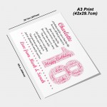 Personalised 18th Birthday Gift for Girls Daughter A3 Print