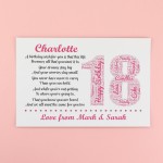 Personalised 18th Birthday Gift for Girls Daughter A3 Print