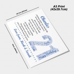 Personalised 21st Birthday Gift for Him Men Son Brother A4 Print