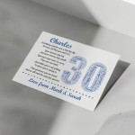 Personalised 30th Birthday Gift for Him Men Son Brother A3 Print