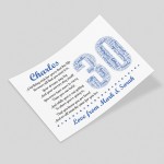 Personalised 30th Birthday Gift for Him Men Son Brother A3 Print