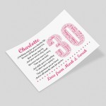 Personalised 30th Birthday Gifts for Her Women Wife Mum A3 Print