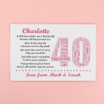 Personalised 40th Birthday Gifts for Her Women Wife Mum A3 Print