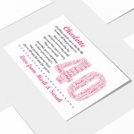 Personalised 40th Birthday Gifts for Her Women Wife Mum A3 Print