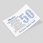 Personalised 50th Birthday Gift for Him Men Husband Dad A3 Print