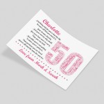 Personalised 50th Birthday Gifts for Her Women Wife Mum Nan