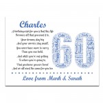 Personalised 60th Birthday Gifts for Him Men Husband Dad Grandad