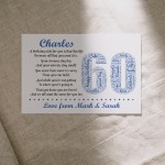 Personalised 60th Birthday Gifts for Him Men Husband Dad Grandad