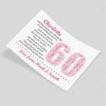 Personalised 60th Birthday Gifts for Her Women Wife Mum Nan