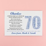 Personalised 70th Birthday Gifts for Him Men Husband Dad Grandad