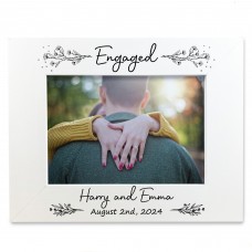 ENGAGEMENT Gift For Couple Oak Photo Frame ENGAGED Couple Gifts 