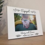 ENGAGEMENT Gift For Couple Oak Photo Frame ENGAGED Couple Gifts 